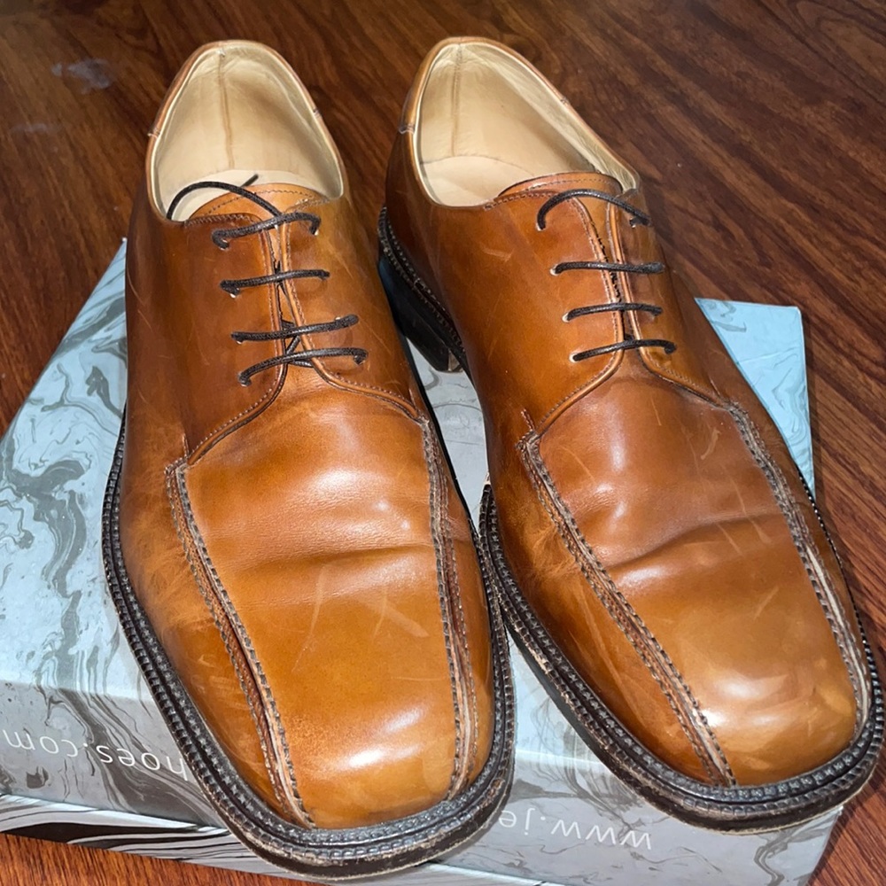 FLORSHEIM Men's Bike Toe Derby Leather Shoes